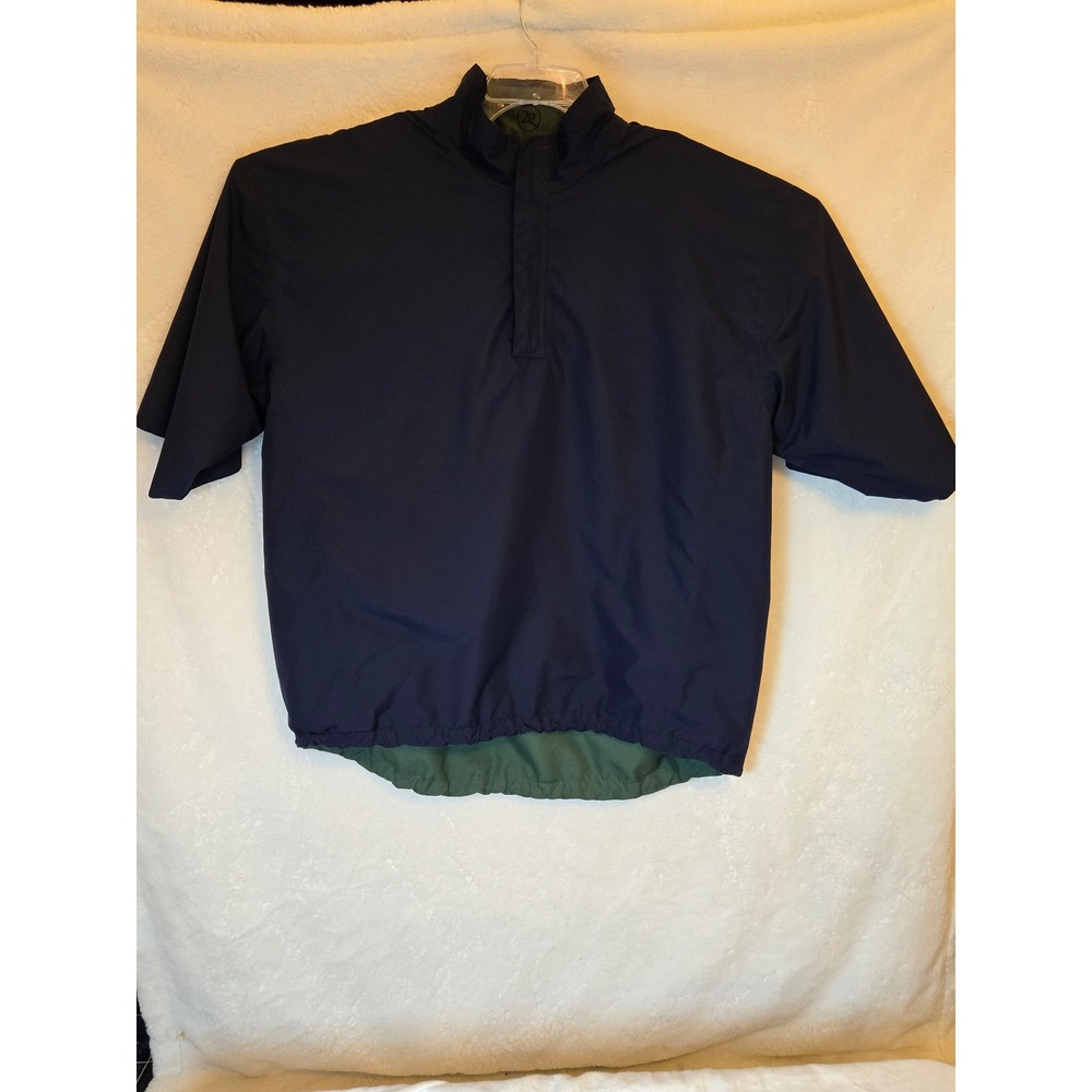 Men's Reversible Short Sleeve Golf Pullover Jacket Blue Green Sz L